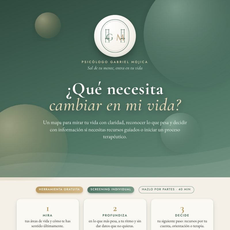 Screening: ¿Qué necesita cambiar en mi vida?